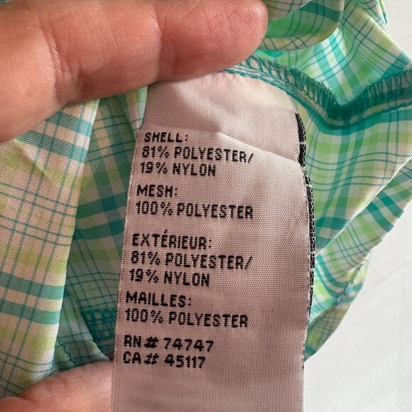 World Wide Sportsman Shirt Womens Blue Green Plaid Fishing Vented Pockets - Picture 5 of 7